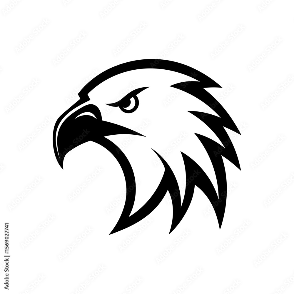 Fototapeta premium Eagle head icon in clean outline design for strength focus and business identity