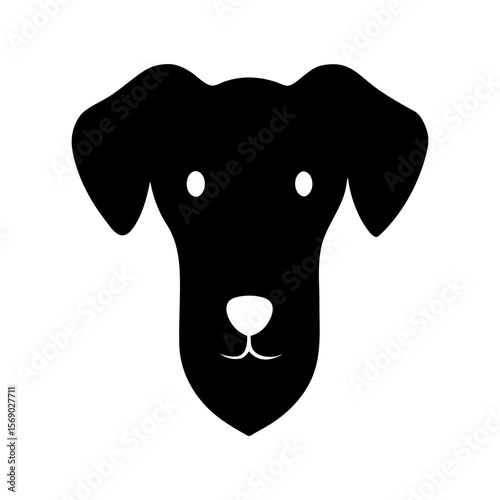 Minimalist dog head icon with floppy ears for pet care veterinary and animal lovers