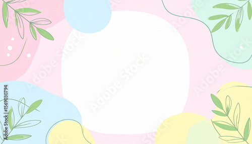 Modern social media post template with empty text box, pastel color background