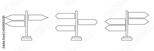 signpost icon outline illustration vector symbol