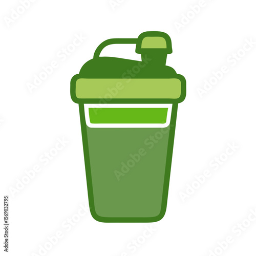 Protein shaker in vibrant green, perfect for fitness enthusiasts. Ideal for gym ads, health publications, fitness blogs, and social media posts.