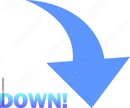 シンプルな矢印のアイコンセット_下降_DOWN