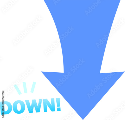 シンプルな矢印のアイコンセット_下降_DOWN
