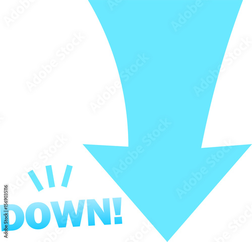 シンプルな矢印のアイコンセット_下降_DOWN