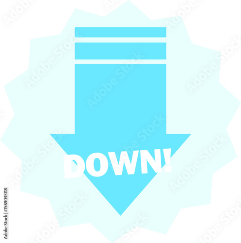 シンプルな矢印のアイコンセット_下降_DOWN