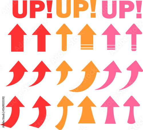 シンプルな矢印のアイコンセット_上昇_UP
