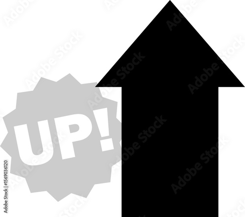 シンプルな矢印のアイコンセット_上昇_UP