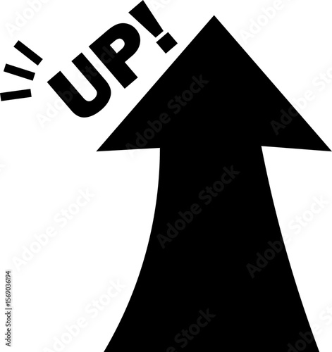 シンプルな矢印のアイコンセット_上昇_UP