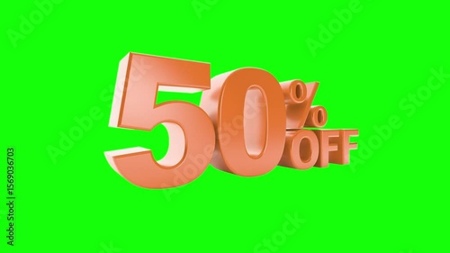50% OFF Sale Animation | Green Screen | Discount Promo Overlay