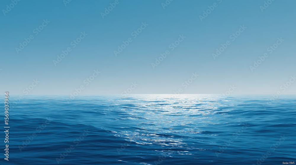 Obraz premium Vast Open Ocean with Glistening Sunlight on Waves