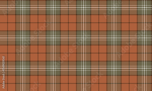 Seamless plaid pattern, orange, green, white, suitable for fashion textiles, clothing, skirts or pants, giving a bright and stylish look in a contemporary style.