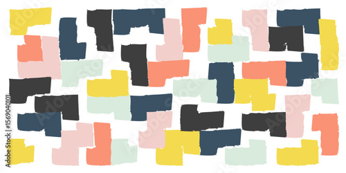 Hand drawn abstract corner elements, rectangular color grunge frames, chalk text corners, quote frame, geometric pattern. Crayon marker lines, underlines, frames, texture, doodle vector sketch