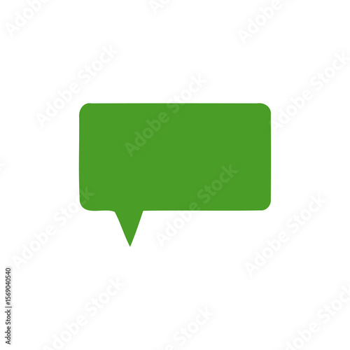 Green Rectangular Speech Bubble Icon