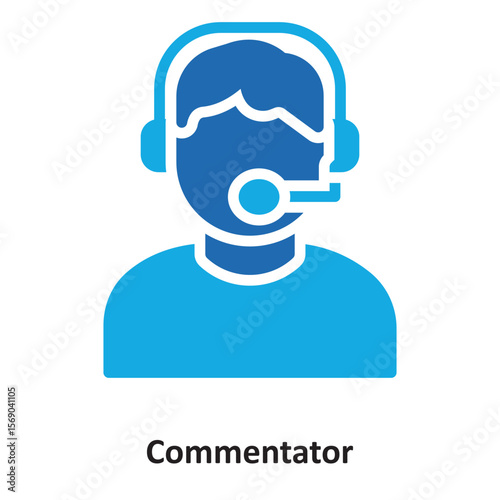 Commentator Vector Icon which can easily modify or edit