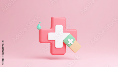 “3D Small Cut with Antiseptic – First Aid Concept for Minor Wound Care and Healing”

