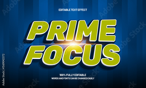 prime focus editable text effect with a work and smart text style