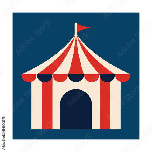 Minimal Circus Tent or Entertainment Dome Icon