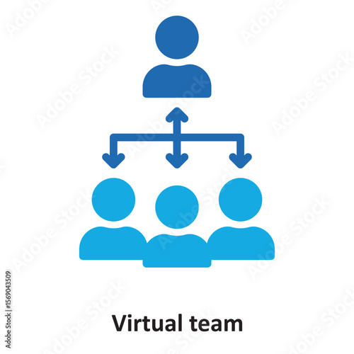 Virtual team Vector Icon which can easily modify or edit