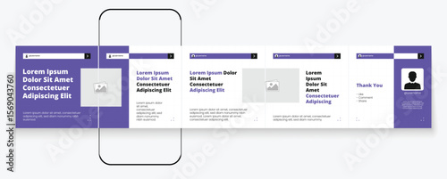 Set of LinkedIn carousel post, social media Instagram carousel post, modern and editable business carousel template design	