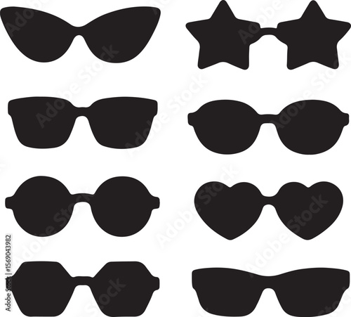 Collection of Black Sunglasses with Diverse Styles
