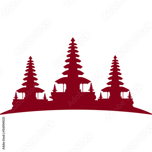 Indonesian Building Monuments Silhouette