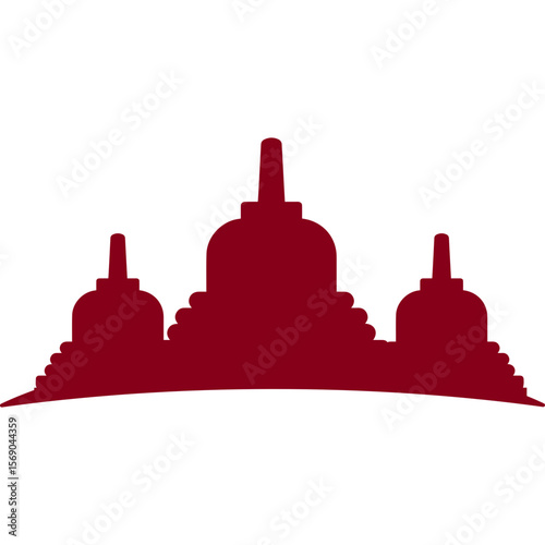 Indonesian Building Monuments Silhouette