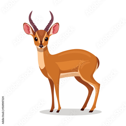 Adorable Dik-Dik Antelope Cartoon Illustration