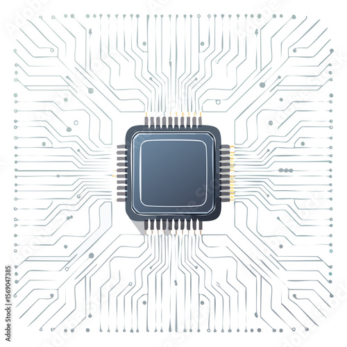 Stylized Computer Chip SVG Image for Technology and Innovation Designs