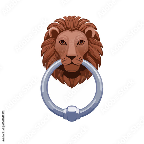 Lion Head Door Knocker SVG Image
