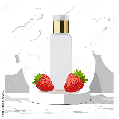Strawberry Infusion: Bottle with Berries, Product Display