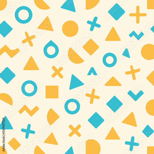 Vibrant Retro Geometric Pattern Seamless Background