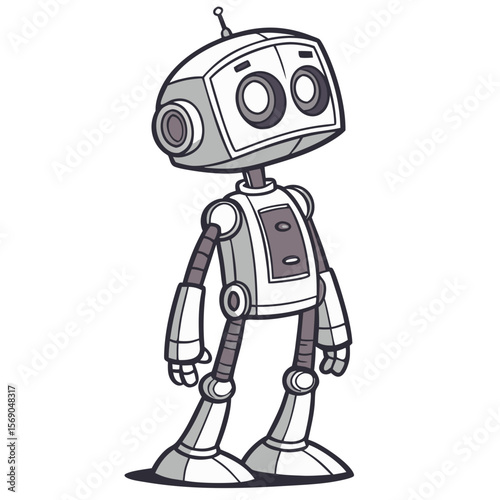 Android Robot Isolated Vector Illustration on White Background