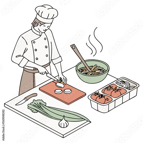 Cooking Isolated Vector Illustration on White Background