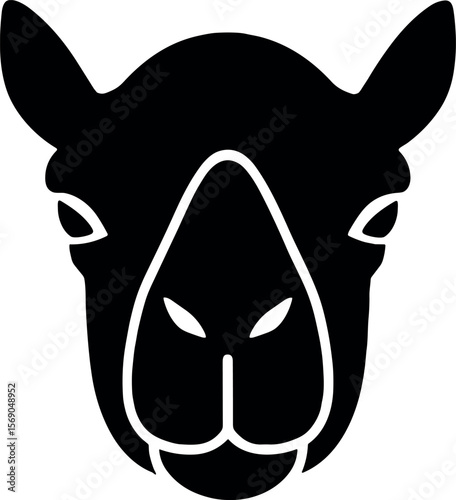 Camel Head vector black silhouette design