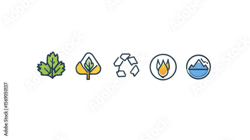 Nature s Balance A harmonious representation of leaves recycling fire and water set against a black