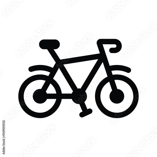 Easy to edit glyph icon of eco bicycle transport