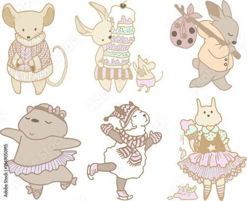 cute animal character vector illustration