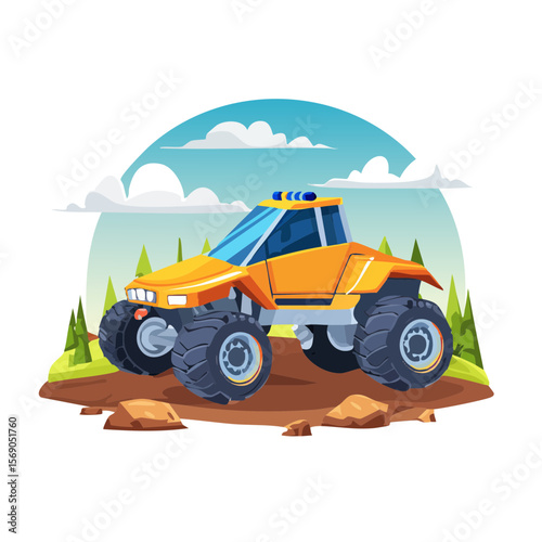 Monster Truck Adventure: Off-Road Vehicle Illustration