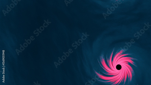 Black Hole Vortex with Swirling Pink Light on Dark Background