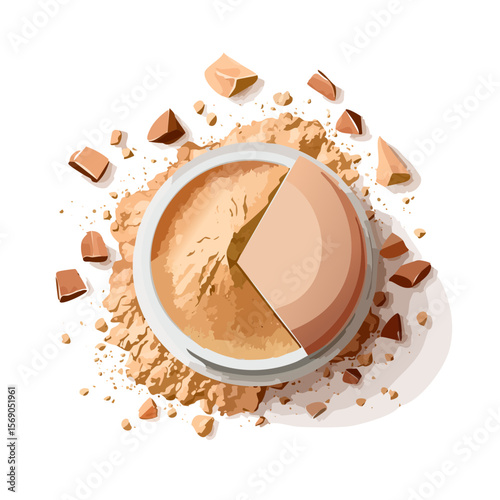 Broken Makeup Palette - Loose Powder and Pan