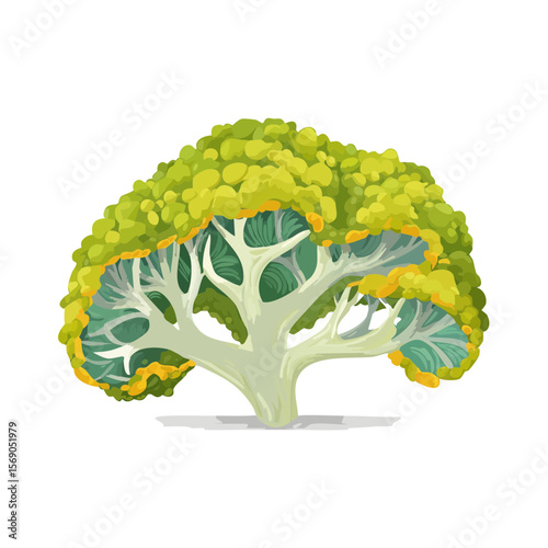 Romanesco Broccoli Cross Section: Vibrant Vegetable Art