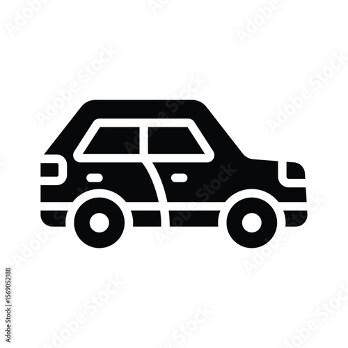 Visually appealing glyph icon of automotive vehicle