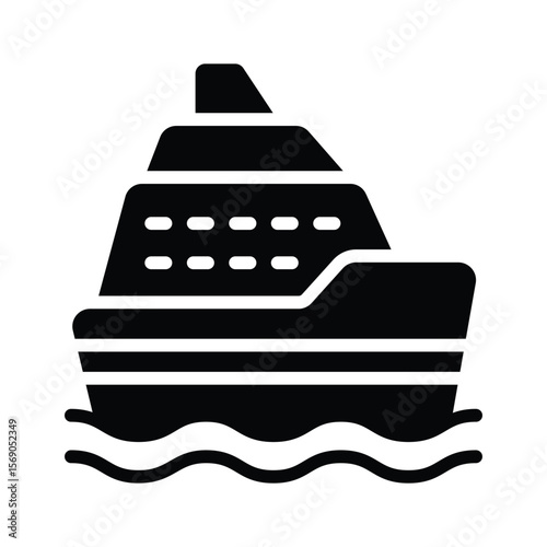 A customizable glyph icon of cruise ship deck
