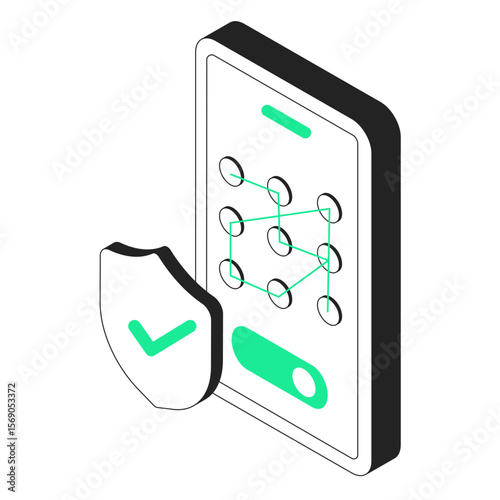 pattern recognition isometric illustration