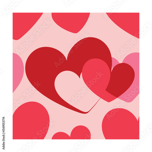 Overlapping Translucent Hearts Seamless Design