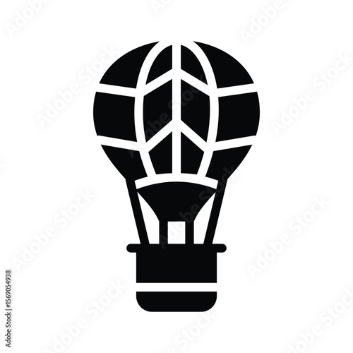 Trendy glyph icon of colorful hot air balloon