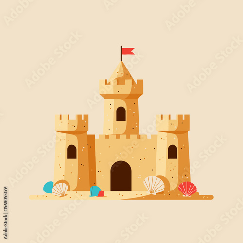 Vector illustration of a sandcastle
