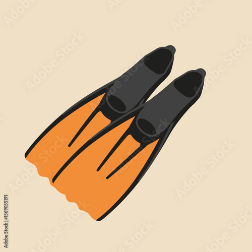 vector illustration of a diving fins