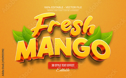 Yellow Fresh Mango 3D Text Effect Editable