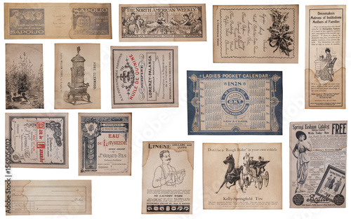 vintage ephemera, paper-based items originally meant to be used brief-cards, tickets, ads—that over time gain collectible or historical value, authentic glimpses of past daily life
